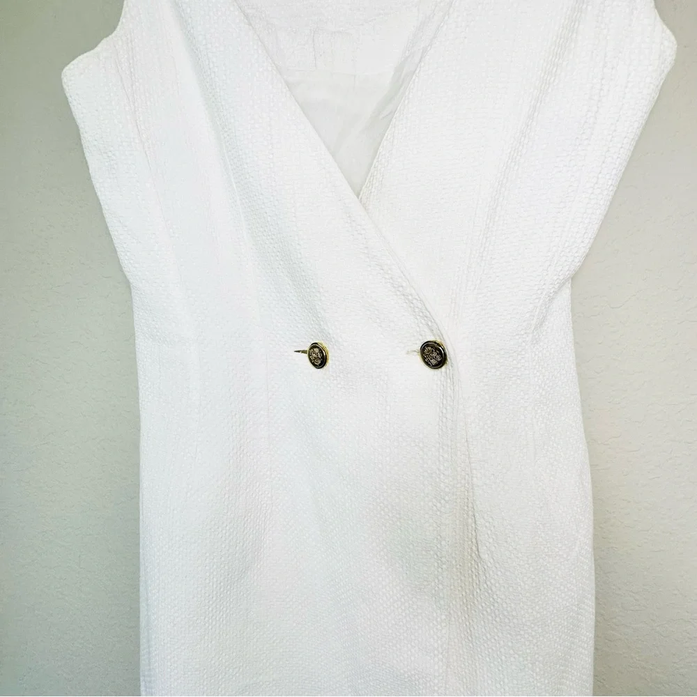 White Sleeveless Bow Mini Dress - Picture 14 of 15